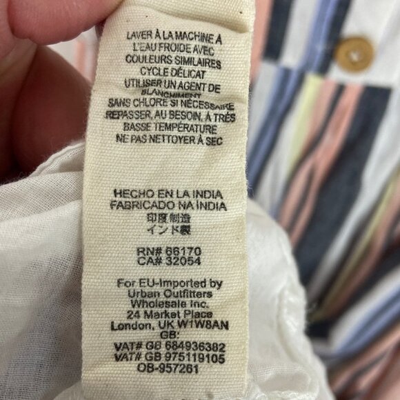 Free People Lilah Midi Dress Size XS Striped Rayon Bohemian Button Convertible - Picture 11 of 13